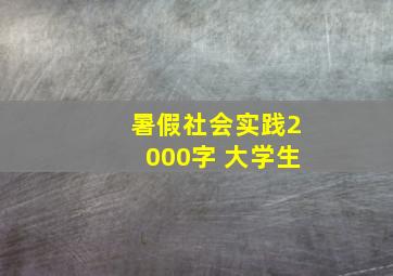 暑假社会实践2000字 大学生